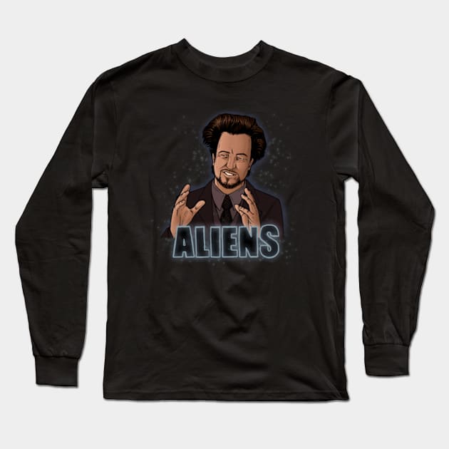 The Aliens Guy (Giorgio Tsoukalos) Color Long Sleeve T-Shirt by jleonardart